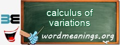 WordMeaning blackboard for calculus of variations